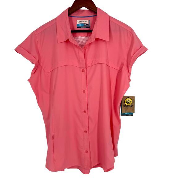 NEW NWT Magellan Outdoors Womens Plus Size XXL 2XL Fish Gear Blouse Shirt Top - Picture 1 of 6